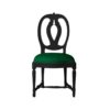 Laurine Chair Black Finish and Green fabric