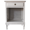 Gustavian Bedside with Rattan in linen finish