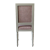 Square Back Chair in Pink Fabric behind